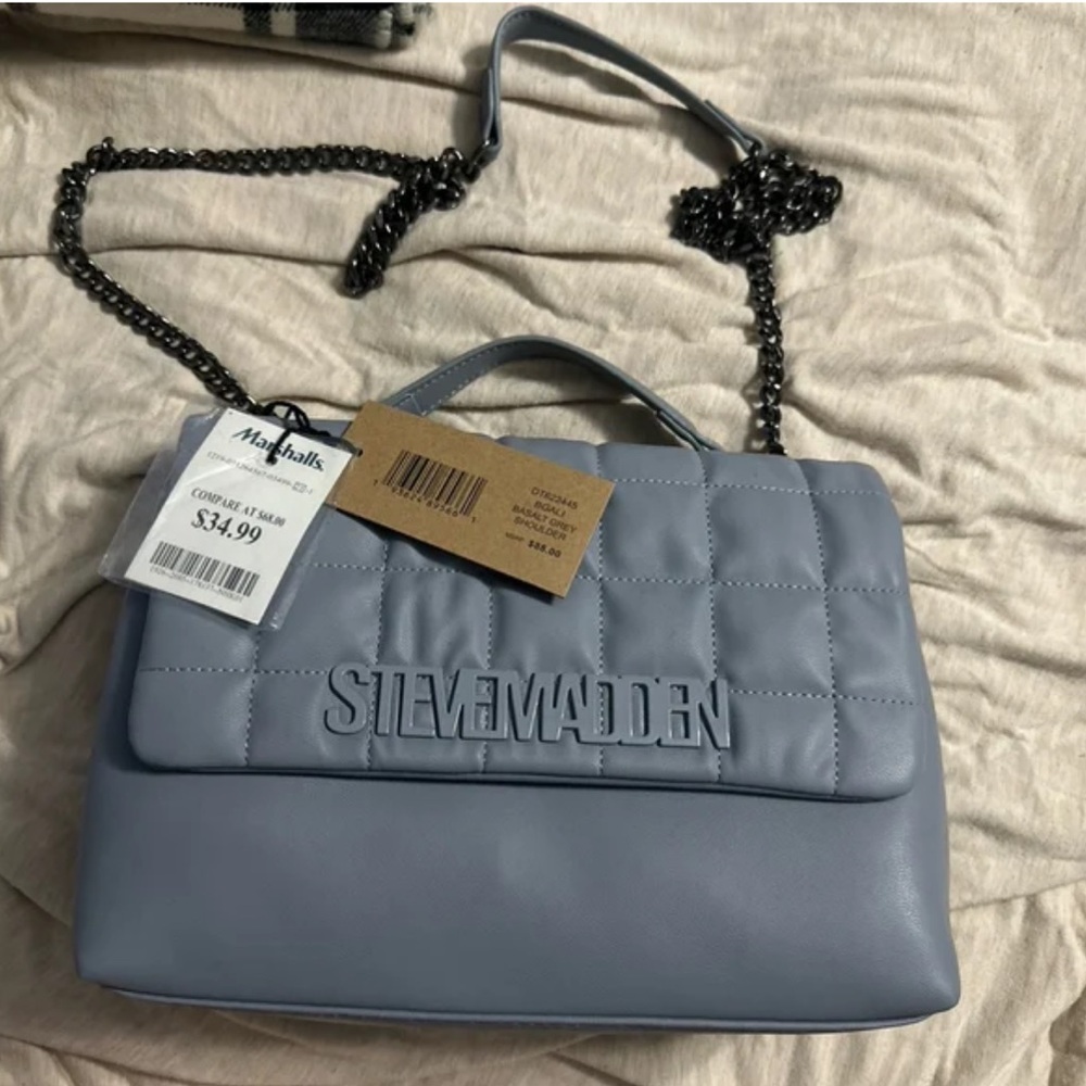 Steve Madden Quilted Blue Handbag